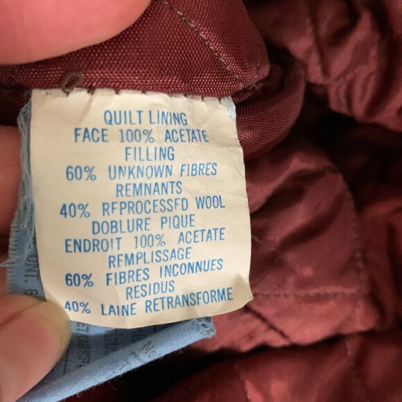 Vintage 70s Sears Burgundy Leather Quilt Lined Belted Blazer Jacket Trench Coat - Picture 11 of 16